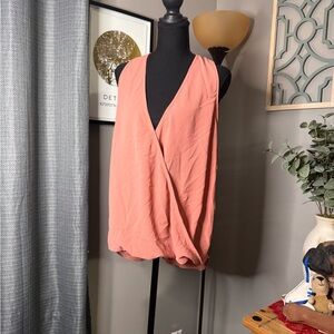 Lily White Peach Sleeveless Top
